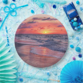 Tropische Bahamas Sunset Paradise Beach Papieren Bordje (Feest)