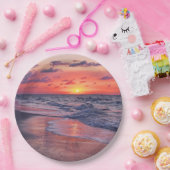 Tropische Bahamas Sunset Paradise Beach Papieren Bordje (Feest)