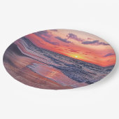 Tropische Bahamas Sunset Paradise Beach Papieren Bordje (Gekanteld)