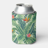 Tropische banaanmonstera Palm Leaves & Flowers Blikjeskoeler (Blikje Voorkant)