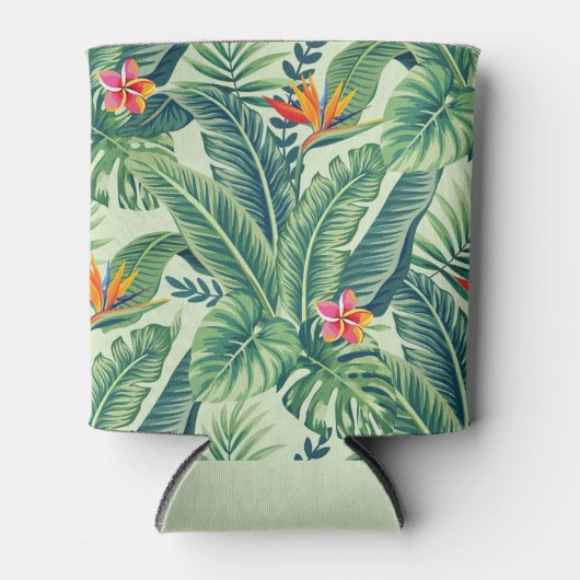 Tropische banaanmonstera Palm Leaves & Flowers Blikjeskoeler (Voorkant)