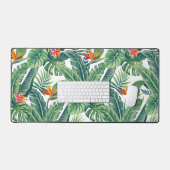 Tropische banaanmonstera Palm Leaves & Flowers Bureaumat (Keyboard & Muis)