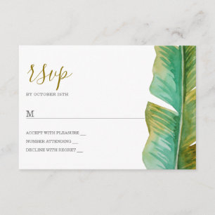 Tropische Banana Leaf Wedding RSVP Kaart