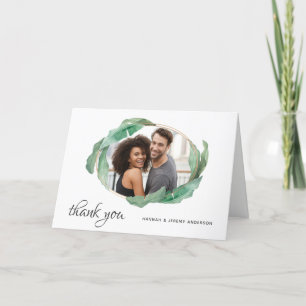 Tropische Bananenbladeren Dank u met Foto Bedankkaart