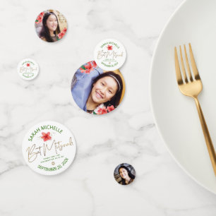 Tropische Bat Mitzvah 3 Foto Groen Goud Bloemstuk Confetti