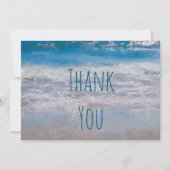 Tropische Beach Blue White Ocean Wave Bedankt (Voorkant)