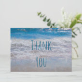 Tropische Beach Blue White Ocean Wave Bedankt (Staand voorkant)