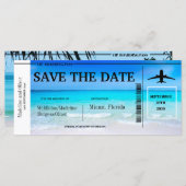 Tropische beach boarding Pass Weddenschap Save the (Voorkant / Achterkant)