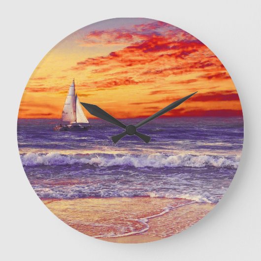 TROPISCHE BEACH OCEAN ART Wall Clock Grote Klok (Voorkant)