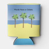 Tropische Beach Ocean Waves en Palm Trees Custom Blikjeskoeler (Voorkant)