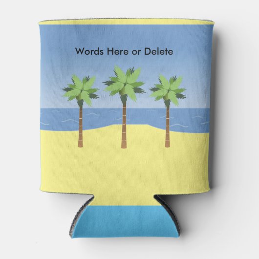Tropische Beach Ocean Waves en Palm Trees Custom Blikjeskoeler (Voorkant)