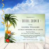 Tropische beach palm Trees Bridal Shower Invitatio Kaart