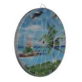 Tropische Beach Scene Art Print Dartbord (Voorkant Links)