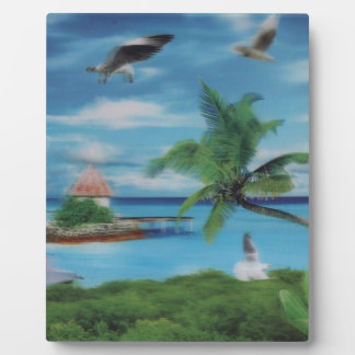 Tropische Beach Scene Art Print Fotoplaat
