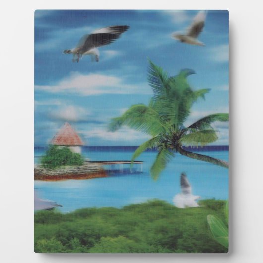 Tropische Beach Scene Art Print Fotoplaat (Voorkant)