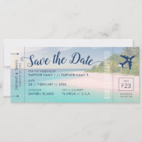 Tropische Beach Weddenschap boarding Pass Save the