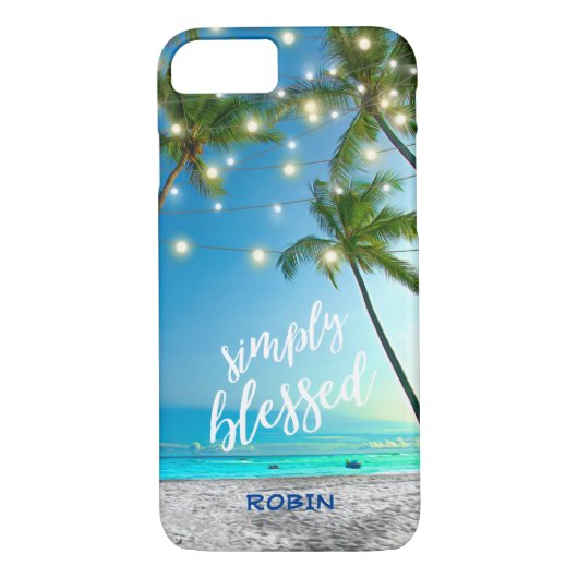 Tropische, beknotte palmbomen String Lights Case-Mate iPhone Case (Achterkant)