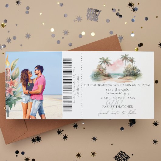 Tropische bestemming | Boarding Pass De datum opsl