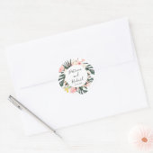 Tropische Bestemming Bruiloft Classic Ronde Sticke Ronde Sticker (Envelop)