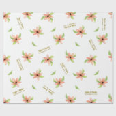 Tropische Bestemming Florale Persoonlijke Trouwdag Cadeaupapier (Vlak)