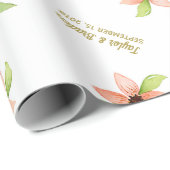 Tropische Bestemming Florale Persoonlijke Trouwdag Cadeaupapier (Rol Hoek)