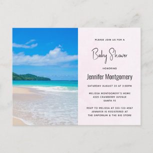 Tropische Bestemming Schitterend Strand Baby Showe Uitnodiging Briefkaart