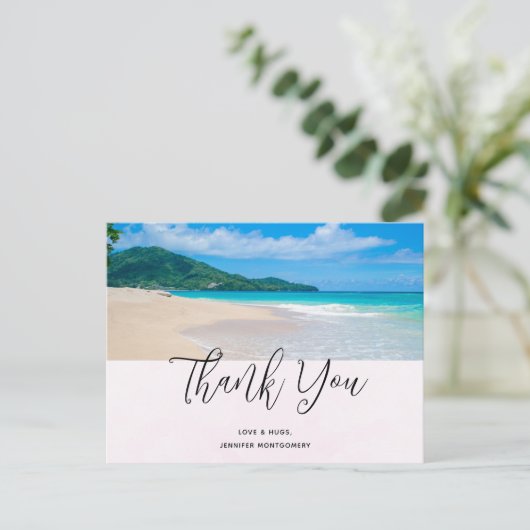 Tropische Bestemming Schitterend Strand Dank U Briefkaart (Staand voorkant)