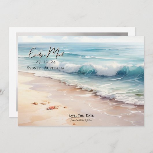 Tropische bestemming strand bruiloft uitnodiging (Voorkant / Achterkant)