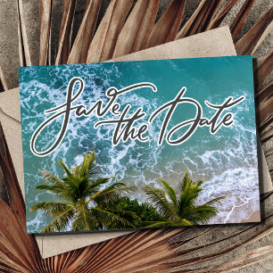 Tropische Bestemming Strand Trouwfoto Save The Date