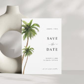 Tropische Bestemming Trouwdag met Palmboom aan het Save The Date