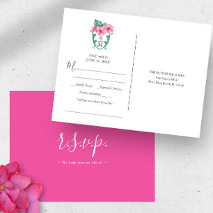 Tropische bestemming Trouwlied Aanvraag RSVP Briefkaart