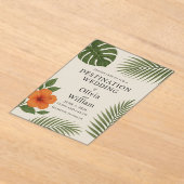 Tropische bestemmingsbruiloft acryl uitnodigingen (Laagn)