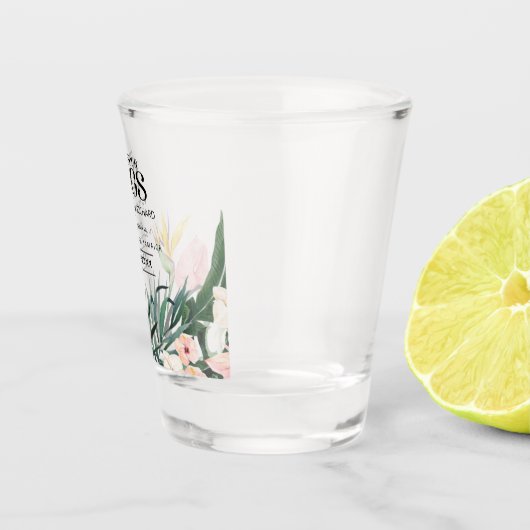 Tropische bestemmingsweddenschap bespaart de datum shot glas (Rechts)