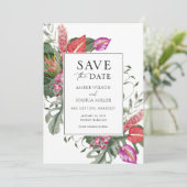 Tropische bestemmingsweddenschap sparen de Datum Kaart (Staand voorkant)