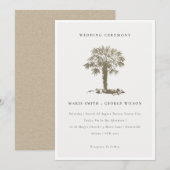 Tropische beukenpalm Donkergouden bruiloft uitnodi Bedankkaart (Voorkant / Achterkant)