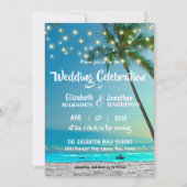 Tropische beukenpalm Trees String Lights Modern Kaart (Voorkant)