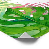 Tropische blaadjes huwelijkszittingsschema poster (Hoek)