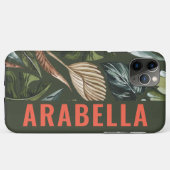Tropische blad botanische gepersonaliseerde naam Case-Mate iPhone case (Achterkant (horizontaal))