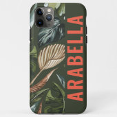 Tropische blad botanische gepersonaliseerde naam Case-Mate iPhone case (Achterkant)