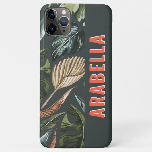 Tropische blad botanische gepersonaliseerde naam Case-Mate iPhone case (Achterkant)
