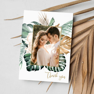 Tropische Blad Foto Strand Bruiloft Bedankt