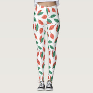 Tropische blad patroon yoga leggings