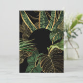 Tropische bladbanner, groene oerwouden planten en feestdagenkaart (Staand voorkant)