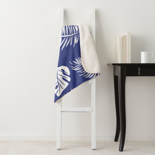 Tropische bladeren 15 sherpa deken (In situ)