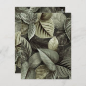 Tropische bladeren 5 briefkaart (Voorkant / Achterkant)