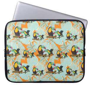 Tropische bladeren aan naadloos patroon laptop sleeve