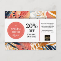 Tropische Bladeren Abstract Coupon Korting