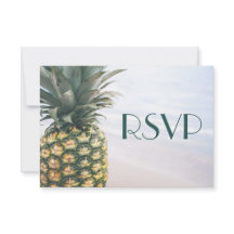 Tropische bladeren Ananas Hawaïaanse bruiloft RSVP