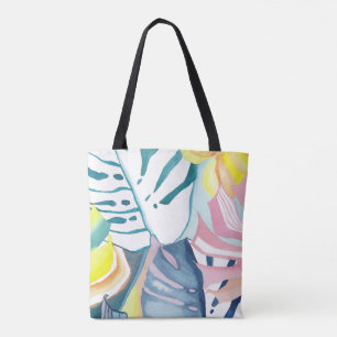 Tropische Bladeren Aquarel Abstracte Kunst Boodsch Draagtas