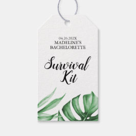 Tropische bladeren Bachelorette Survival Kit Label Cadeaulabel